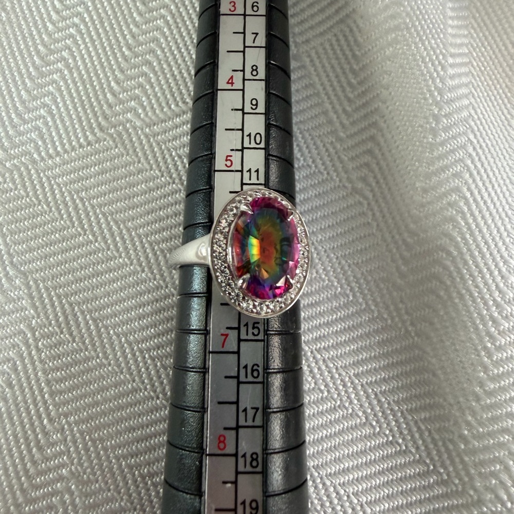 Rainbow quartz doublet Ring